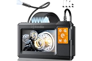 Ferdiiz Endoscopio Industriale HD 1920P, Telecamera Endoscopica Digitale Lente Singola Con 8 Luci LED Regolabili, Endoscopio IPS da 4,3", Telecamera Ispezione Impermeabile IP67, Cavo Semirigido 5M