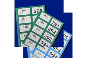 YLAB 2-Pack Extra Large Raffle Books, Cloakroom Tickets (1-400) – Jumbo 7x4cm Perforated Ticket Stubs – Easy Read, Numbered & Secure – Choose Your Colours (Blue & Green)
