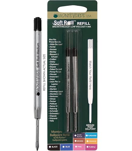 Ricariche Monteverde Per Penna Parker, Punta 1.4 Mm, Nere, Confezione Da 2