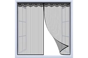 GYCQRS Magnetic Window Screen, Window Fly Screen with Tape and Closing Magnets,Mesh Fly Curtain Mosquito Net for Windows, Black Window Transparent Fly Screen - (Width)60cmx(Height)50cm