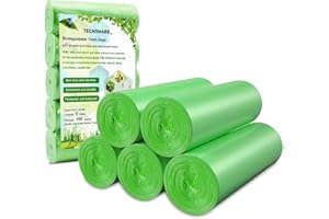 TECHSHARE Bolsas de Basura Biodegradable 20L, Bolsa Basura de 100 Piezas, Bolsas de Basura Espesadas Para Cocina, Oficina, Hogar, Alimentos/Basura Doméstica, Etc