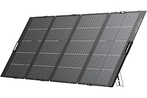 EF ECOFLOW ECOFLOW Panneau Solaire Portable de 400W, Pliable et Durable, Accompagné d'Une Mallette de Support Réglable et d'Un Indice d'Étanchéité IP68 pour Vos Aventures en Plein Air