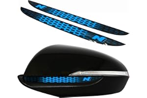 ‎FINEST FOLIA Spiegelstreifen Spiegel Aufkleber Folie Streifen Dekor Außenspiegel Rückspiegel Autoaufkleber Digitaldruck Waben (Azurblau (DS013))