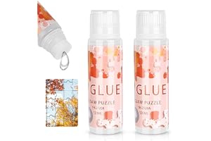 Puzzle Glue With Sponge Head - Clear Jigsaw Applicator, Water-Soluble Craft For 1000/1500/3000 Piece Puzzles, Saver (120Ml, 2 Pack)