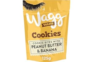 Wagg Cookie Bites Peanut Butter & Banana Dog Treats 125g (Pack of 7) - Oven Baked