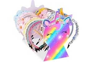 MHJY Porte Serre-Tête Enfant Présentoir Bandeau Rangement Licorne Organisateur en Bois pour Filles Chambre Décor