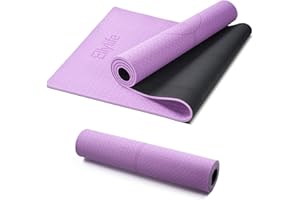 Ellylife Yoga Mat,Non-Tearable Exercise Mat,Rubber and Eco Material with Alignment Lines,Non Slip,with Free Carry Strap for Pilates, Sit-Ups, Stretching, Gymnastics, Meditation