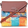 ZOUK Printed Women's Hand Crafted Vegan Leather Flap Sling Bag