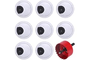 HO2NLE 8pcs Tapa Pasacables Mesa Oficina 60mm, Redondo Pasacables Escritorio Plástico con Broca de Corona Tapa Cables Mesa para Embellecedor Agujero Mesa Gestión de Cables Encastrable Usb Plata