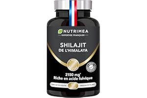 LABORATOIRES NUTRIMEA SHILAJIT – 2150 mg – Extrait 5:1 Titré à 50% en Acide Fulvique – Résine de Shilajit Pure – Hautement Dosé – Énergie, Cognition, Performance – 90 Gélules Vegan – Nutrimea – Fabriqué en France