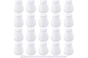 Disposable White Mesh Faucet Filter Covers – 20 pcs with Securing Straps | Cotton water purification pad, standard size, fits kitchen and bathroom taps, delivers clean drinking water.