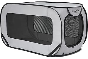 Love's cabin 94x54x54 cm Hundebox faltbar Auto große, mittlere, kleine Hunde - Pop-Up-Transportbox Hund Katze, Innen- und Außen Hundetransportbox Auto, tragbarer Hunde Transportboxen, Grau