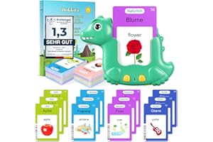 DOKKITA 510 Sprechende Lernkarten Deutsch Für Kinder, Sprechende Flash Karten Deutsch, Lernkarten Für Kinder Von 2 Bis 6 Jahren, Motami Deutsch Mit 3 Sprachmodi-Deutsch/Englisch/Zweisprachig-Grün