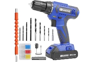 FADAKWALT Atornillador Electrico 20V,Kit Taladro Atornillador Batería,Portabrocas Sin Llave 3/8" Pulgadas,Destornillador,Destornillador Eléctrico,Verde,21+1 Ajustes de Par con Batería y Cargador