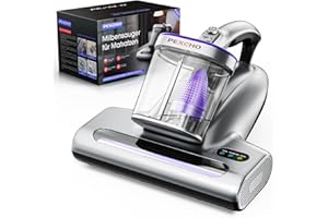 PEXCHO Battimaterasso con Luce UV, Filtro HEPA e Asciugatura a 65℃, 500W Aspirapolvere per Materassi Rimuove il 99% degli Allergeni, Pulisci Materasso, Divano, Tessuti e Letti