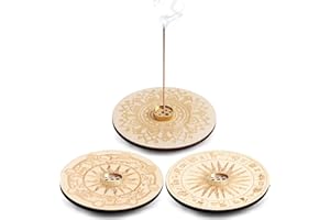 Suuwwn Räucherstäbchen Halter,3 Pcs Räucherstäbchen Halter Holz,Incense Holder,Incense Burner,Räucherstäbchen Halterung mit Asche-Auffangschale, ideal für Heimdekoration, Meditation (Farbe des Holzes)