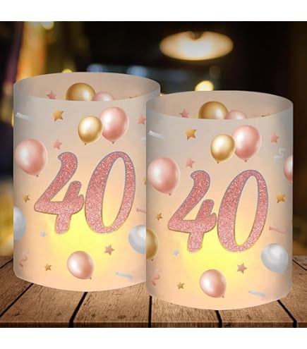 HOWAF Femme 40 Anniversaire Décoration Or Rose Extra Longue