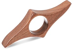 Nogeqi Uchwyt na strony książki, drewniany kciuk z orzecha włoskiego, uchwyt boczny na książki, ręcznie wykonany uchwyt na książki (średnica wewnętrzna 22 mm) Thumb Book Page Holder naturalne drewno