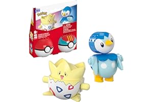 MEGA BRANDS MEGA Pokémon - 2 Poké Balls con Togepi e Piplup, set da costruire con 41 pezzi, include le action figures dei due personaggi Pokémon, giocattolo per bambini, 6+ anni, JCT44