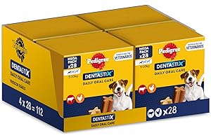 Pedigree Dentastix Snack Dental para la Higiene Oral de Perros Pequeños (4 paquetes de 28ud)