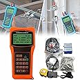 MOXAC Handheld Ultrasonic Flow Meter TUF-2000H with TM1 Sensor for DN 50-700mm Pipe Digital Pipe Liquid Flowmeter for Seawater Alcohol Industrial Sewage River Water
