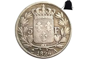 FKaiYin 1826 Grandes pièces françaises sculptées historiques – Pièce commémorative romaine – Pièce d'Europe non circulée + sac KaiKBax – Outil pédagogique pour les enfants Expérience future