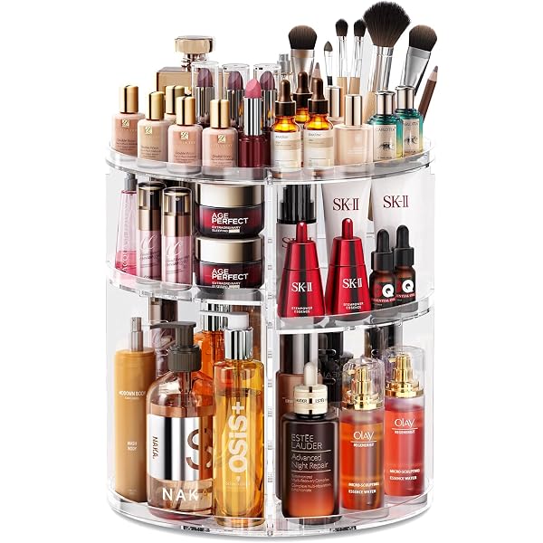 Boîte Rangement Maquillage Avec Couvercle Transparent | 3 Tiroirs – Grande Capacité | Anti-poussière | Rose