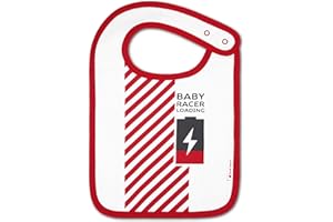 Audi collection 3202200700 Lätzchen (2 Stück) Baby Racer Loading Rennfahreranzug, weiß/rot, Einheitsgröße