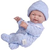 (Blue) - JC Toys Mini La Newborn Real Boy Caucasian - Assorted Faces