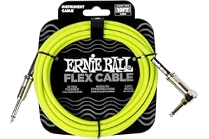 Ernie Ball Flex Instrument Cable Straight/Angle 10ft - Green