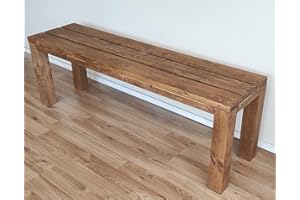 TOTAL WOOD 2012 Gartenbank Sitzbank Holzbank parkbank terrassenmobel für Innen und Außen geeignet Nach Maß verfügbar (Classic imp) (DUNKELWALNUSS, 200X38.5X50)