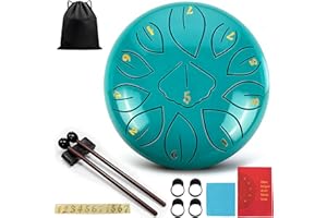 TAECHALINGO Rain Drum - Tambour de pluie 11 notes de 15,2 cm - Tambour de pluie - Tambour de pluie - Tambour de pluie - Tambour de pluie - Tambour de pluie avec maillet - Instrument de percussion (25,4 cm - 15,24