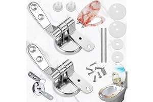 Basetousual 1 juego de Bisagras Tapa WC, Bisagra para Inodoro de Aleación de Zinc, Accesorios Bisagras de Repuesto Perfectas para la Mayoría de los Asientos de Inodoro de MDF de Resina de Madera