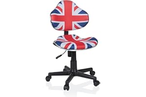 hjh OFFICE Kiddy GTI-2 670932 Children's Desk Chair Fabric Blue/Red Ergonomic Swivel Chair Height-Adjustable