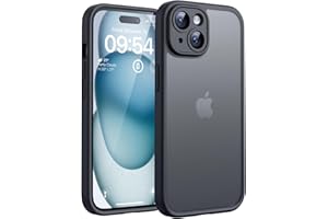 TOCOL für iPhone 15 Hülle, Vollständiger Kameraschutz Stoßfest Kratzfest Handyhülle für iPhone 15 Case, Schwarz