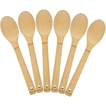 GLOBLELAND Set Di 6 Utensili Da Cucina In Bambù Con Incisione Floreale E Lettera A, Spatole E Cucchiai In Legno Per Cucina, Regalo Per Inaugurazione Casa E Appassionati Di Cucina