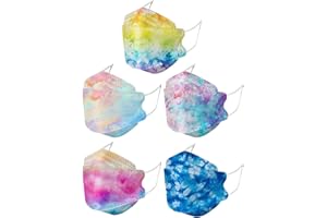 QinMMSPORTS 50 Stück Erwachsene Mundschutz 3D Bunte Mund und Nasenschutz Schutz_Maske_ Wunderschönen Fischform Staubdicht Faltbar Atmungsaktiv Mund-Nasen-Schutz für Damen Herren (C-01, Einheitsgröße)