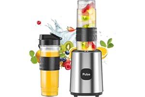 OQCSUAT Mixer, Smoothie Maker, Standmixer, 500W Smoothie Mixer mit 2x570ml Smoothie Flaschen BPA frei Tritan,Tragbarer Blender Smoothie Maker aus Edelstahl 4-Klingen-System,für Jede Art von Shake und Smoothie