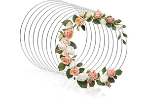 UTMACH 8 Stück 20cm Traumfänger Ringe Metall Kranz Ringe Makramee Ringe Drahtringe zum Basteln Makramee Zubehör Ringe Metall Drahtring Traumfänger Ringe für DIY Floral Hoop,Hochzeitskranz, Traumfänger