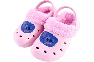 DISNEY FROZEN Disney Stitch Zuecos Niñas, Zapatillas Pantuflas Diseño Zuecos Borreguillo, Regalo Niñas, Tallas EU 24 a 31