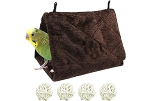 QEEROYO Hamac pour Oiseaux Pivoine Perroquet Nid Jouet, Hamac Nid D'oiseau Hiver Chaud Bird Nest Maison Refuge Nid Suspendu Chaud, pour Oiseaux Perroquet Hiver Chaud Lit Pet Jouet Poche Coton Lit