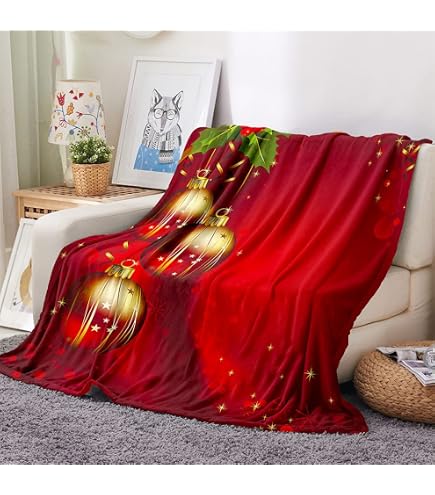 Couverture De Noël En Flanelle – Motif Chien, 120x200 Cm, épaisse Et Douce, Pour Canapé, Lit, Salon Pendant Les Fêtes