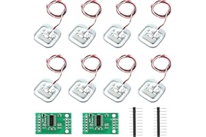 YUEHUABAO 8 Pieces Body Load Cell, Steel Alloy Weight Strain Sensor with 2 Pieces HX711 Module 2 Pieces Pins Half-bridge Strain Gauge Weighing Sensor for Human Body Scale
