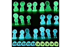 AFEION Actsime 30 Stück Waldgeister Leuchtende, Mini Baum Elfen Figuren Gartendeko, Mononoke Puppe Micro Landschaft Ornament Geeignet für Home Garten Puppenhaus Selbermachen