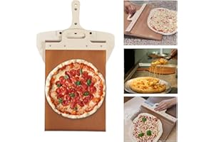 BESTYKS Sliding Pizza Peel, Pala Pizza in legno perforato, Pala Pizza Scorrevole, Pala per pizza scorrevole, Trasferisci facilmente la pizza, Spingi per pizza lavabile in lavastoviglie (1 pezzi)
