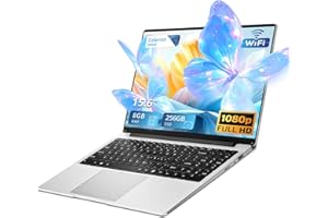 ZONATRIX PC Portatile 15,6 pollici, Notebook Celeron N4000 CPU, Win11 Laptop 8GB DDR4 RAM 256GB SSD, PC Portatile da ufficio Schermo IPS FHD 1920 * 1080, TF Card Slot, USB3.0+BT5.0+Mini-HDMI