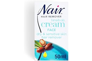 Nair Nourish Facial Brush-On - Hair Removal Cream for Face & Body - Ultra precision - for Dry & Sensitive Skin - with Argan Oil - 50ml