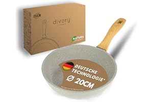 DIVORY keramisk panna 20 cm – med keramisk beläggning, induktion, PFAS och PTFE-fri, liten/mini-stekpanna, för ägg, belagd