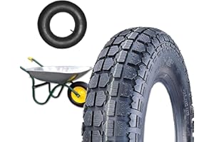 ECOVELO Ecovelò Neumático + cámara de aire 3,50-8 neumático reforzado 4PR goma rueda carretilla jardinería