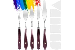 Siumir 11 Stück Palette Messer Set, Strukturpaste, 5 Malen Palettenmesser und 6 Spachtel für Acrylmalerei, Ölgemälde, Gouache, Aquarell, Felsmalerei